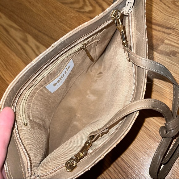 Vintage Palizzio taupe snakeskin‎ leather clutch wristlet shoulder bag - Picture 4 of 10